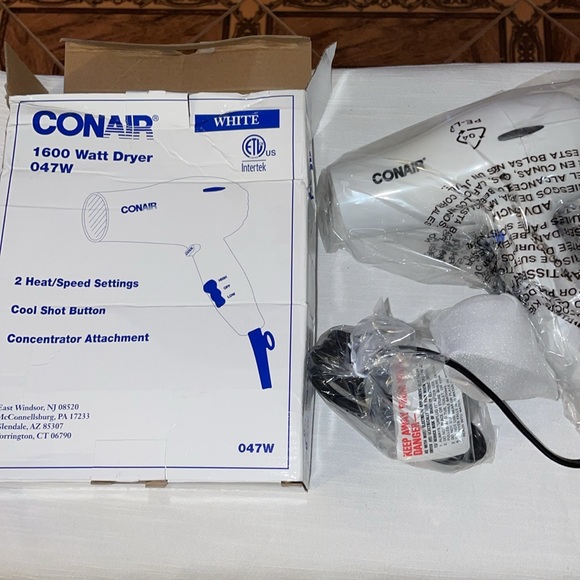 NIB Conair 1600 watt dryer 047w - Picture 3 of 6